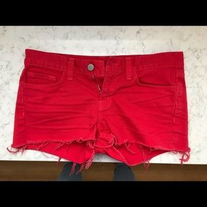 J brand short cut off red denim short nwot